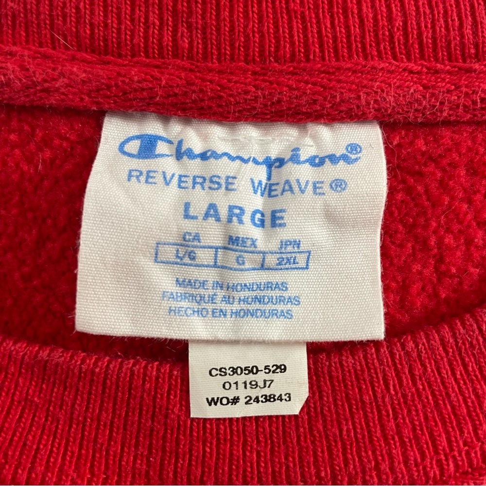 Vintage Y2K Champion Reverse Weave Wisconsin Badgers Crew Sweatshirt Red Large - Picture 6 of 11